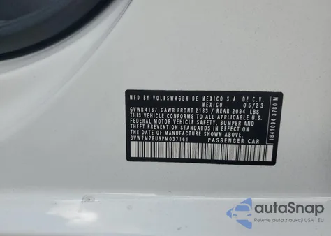 2023 Volkswagen Jetta Se from USA, damaged, VIN 3VW7M7BU9PM037161